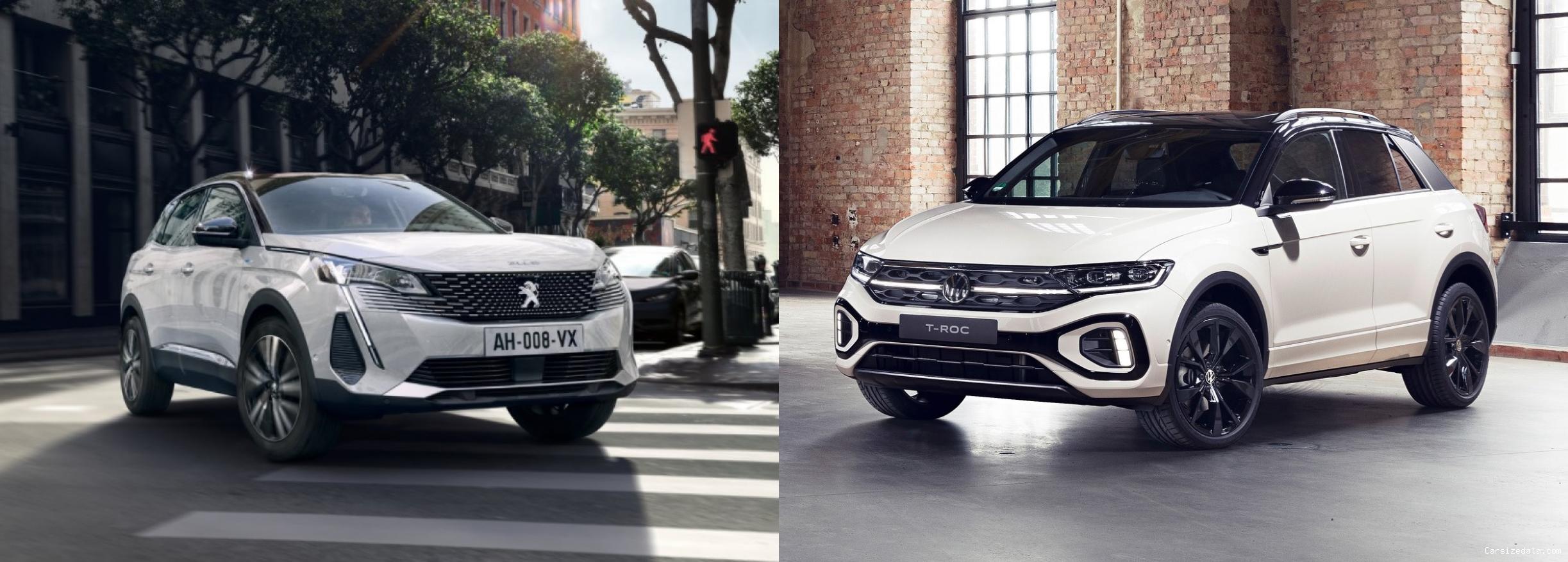 2023 Peugeot 3008 vs 2023 Volkswagen T-Roc Comparison