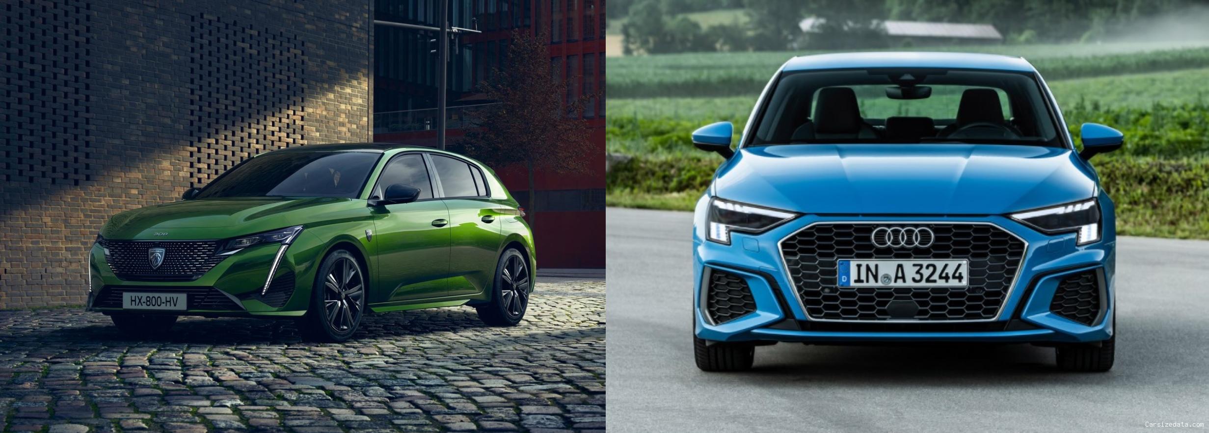 2023 Peugeot 308 vs 2023 Audi A3 Sedan Comparison