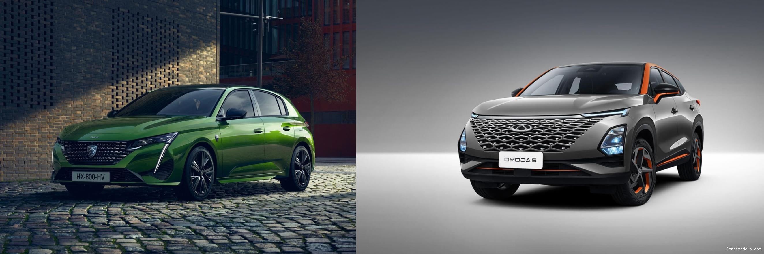 2023 Peugeot 308 vs 2023 Chery Omoda5 Comparison