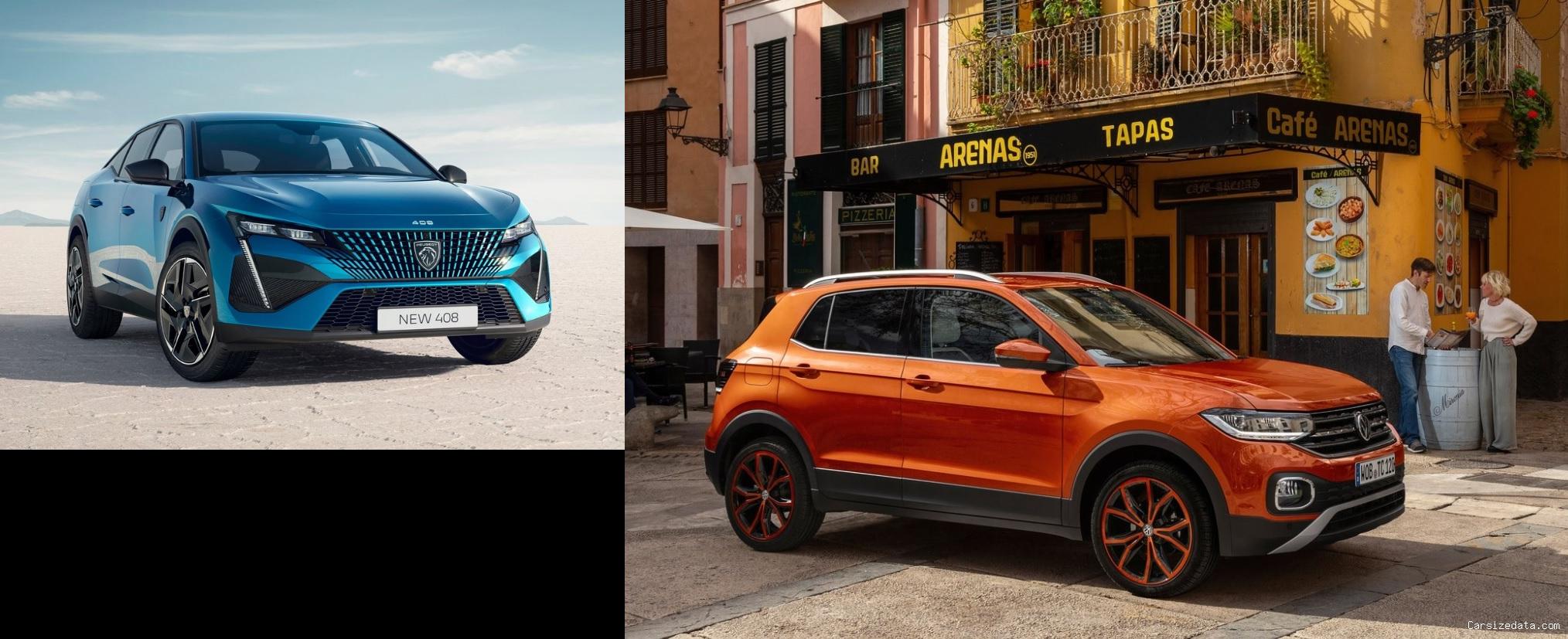2023 Peugeot 408 vs 2023 Volkswagen T-Cross Comparison