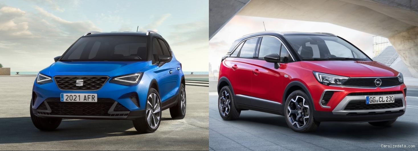2023 Seat Arona vs 2023 Opel Crossland Comparison
