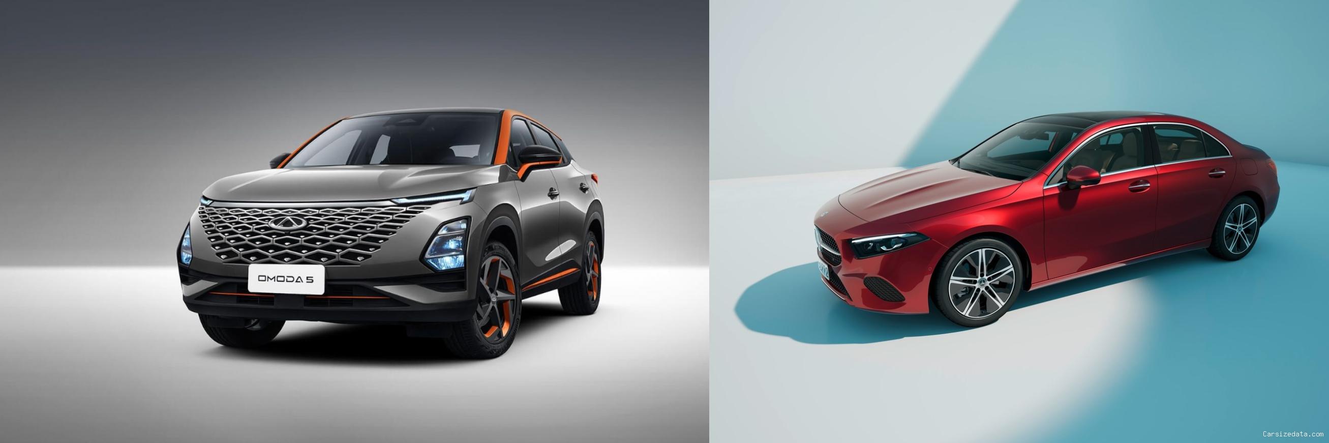 2023 Chery Omoda5 vs 2023 Mercedes A Series Sedan Comparison