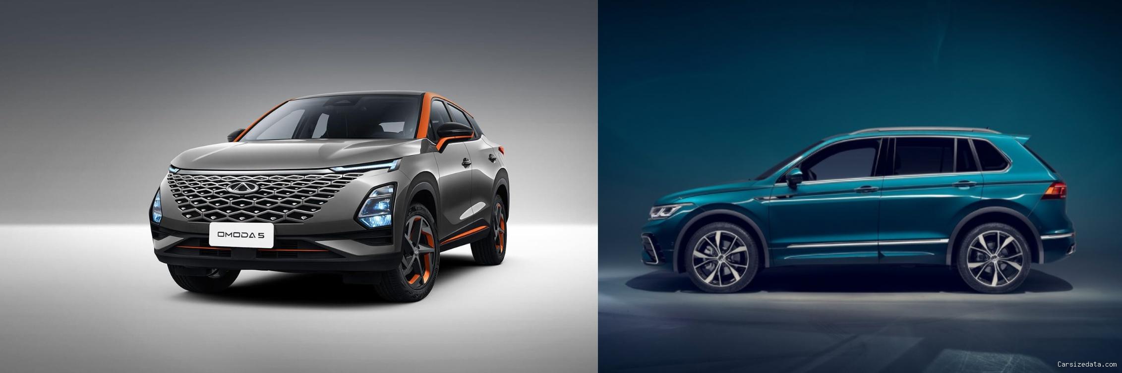 2023 Chery Omoda5 vs 2023 Volkswagen Tiguan Comparison