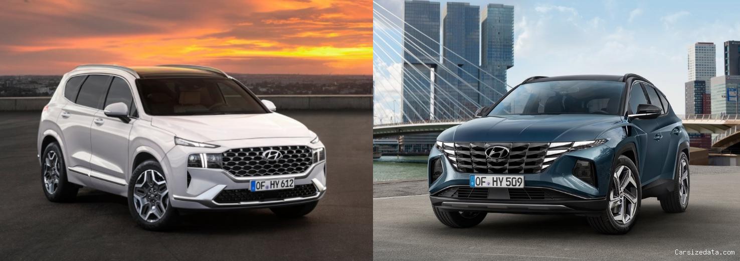 2021 Hyundai Santa Fe vs 2023 Hyundai Tucson Comparison