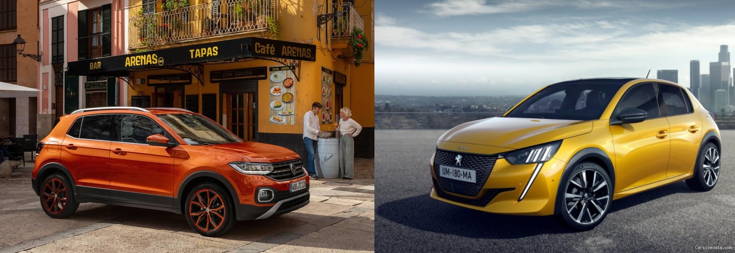 2023 Volkswagen T-Cross vs 2021 Peugeot 208 Comparison