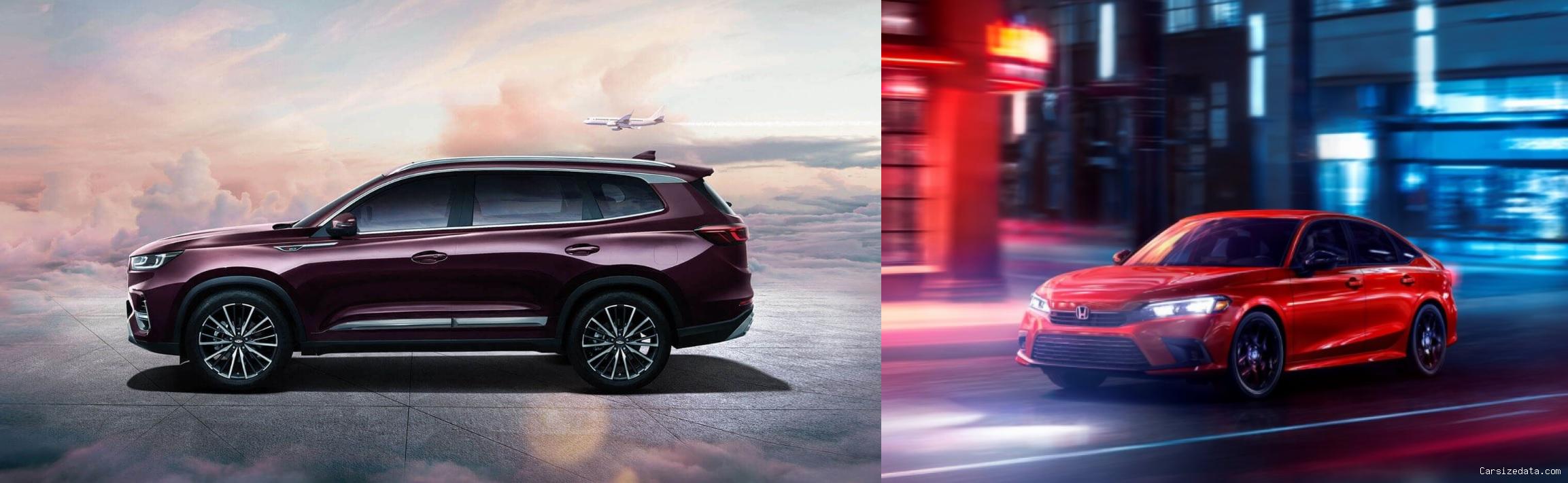 2023 Chery Tiggo8 Pro vs 2022 Honda Civic Comparison