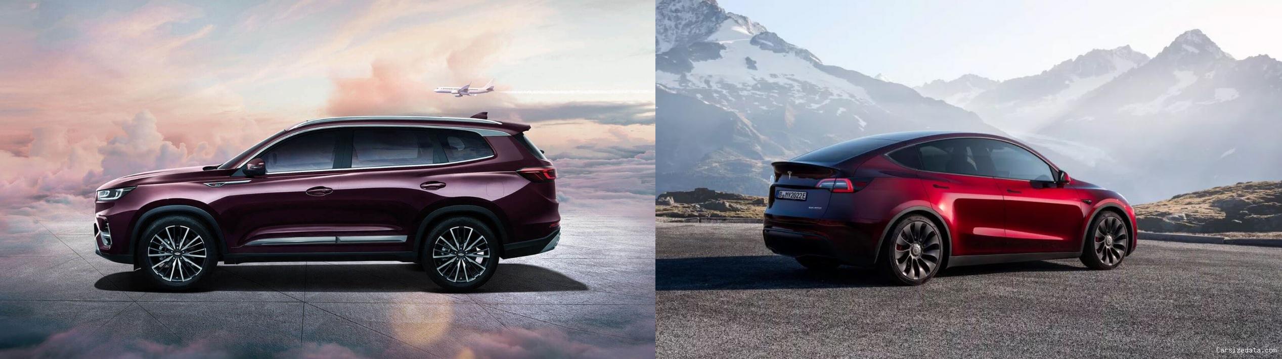 2023 Chery Tiggo8 Pro vs 2023 Tesla Model Y Comparison